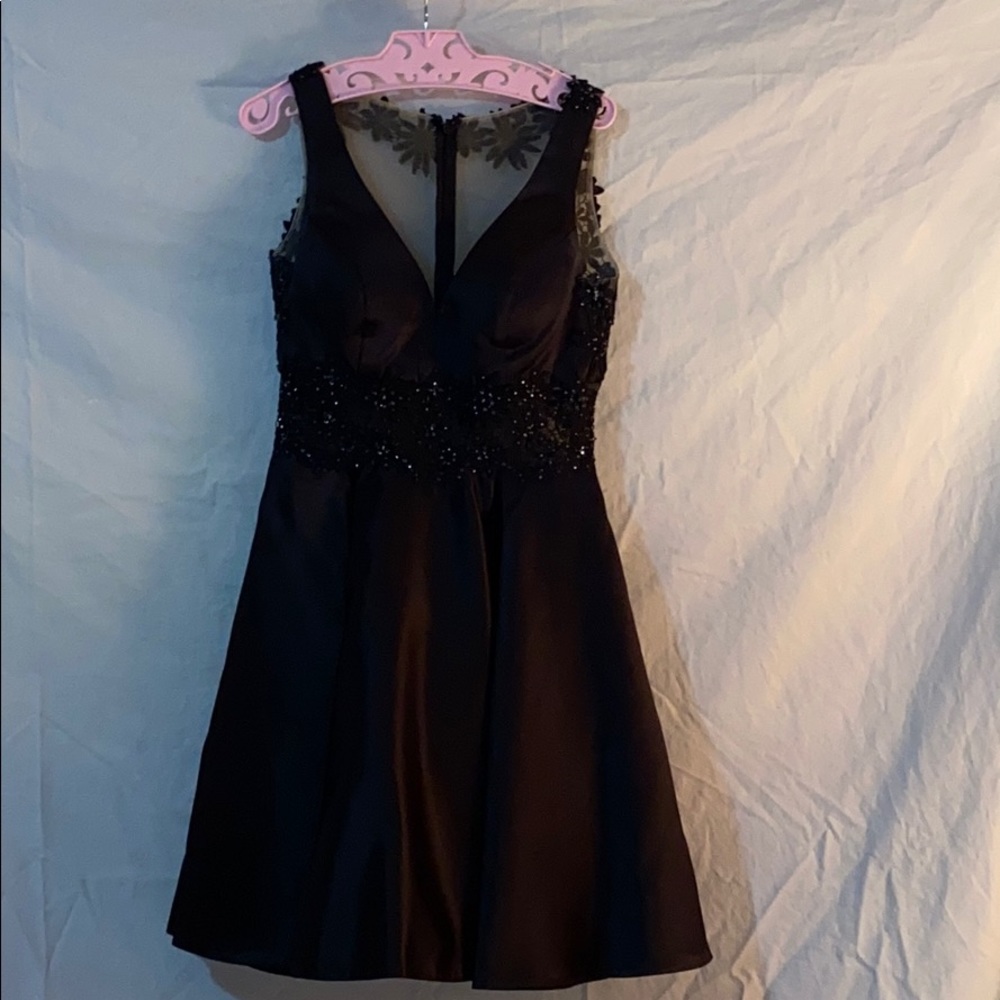 Dave & Johnny + Black Homecoming Dress + 1/2